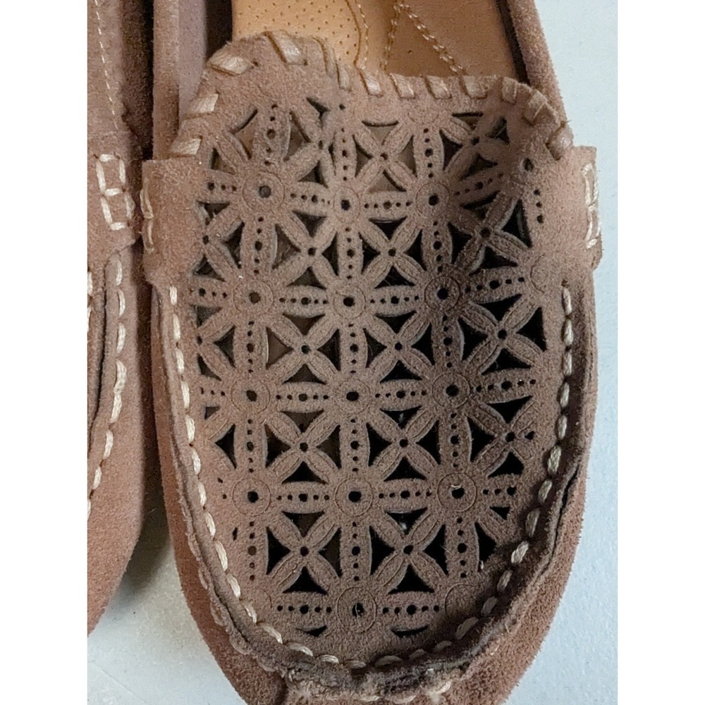 Baretraps Olanna Tan Leather Laser Cut Loafers Comfort Flats Women's Size 11M - Picture 7 of 10